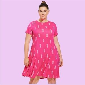 Pre-Loved Torrid Super Soft Pineapple Skater Dress